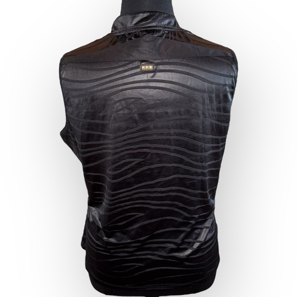 JAMIE SADOCK Black Zebra Print Sleeveless Quarter Zip Mock Top - XXL - Picture 3 of 13
